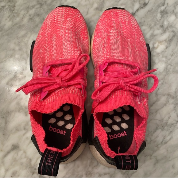 ADIDAS Hot Pink NMD R1 Knit Sneakers - Picture 4 of 17